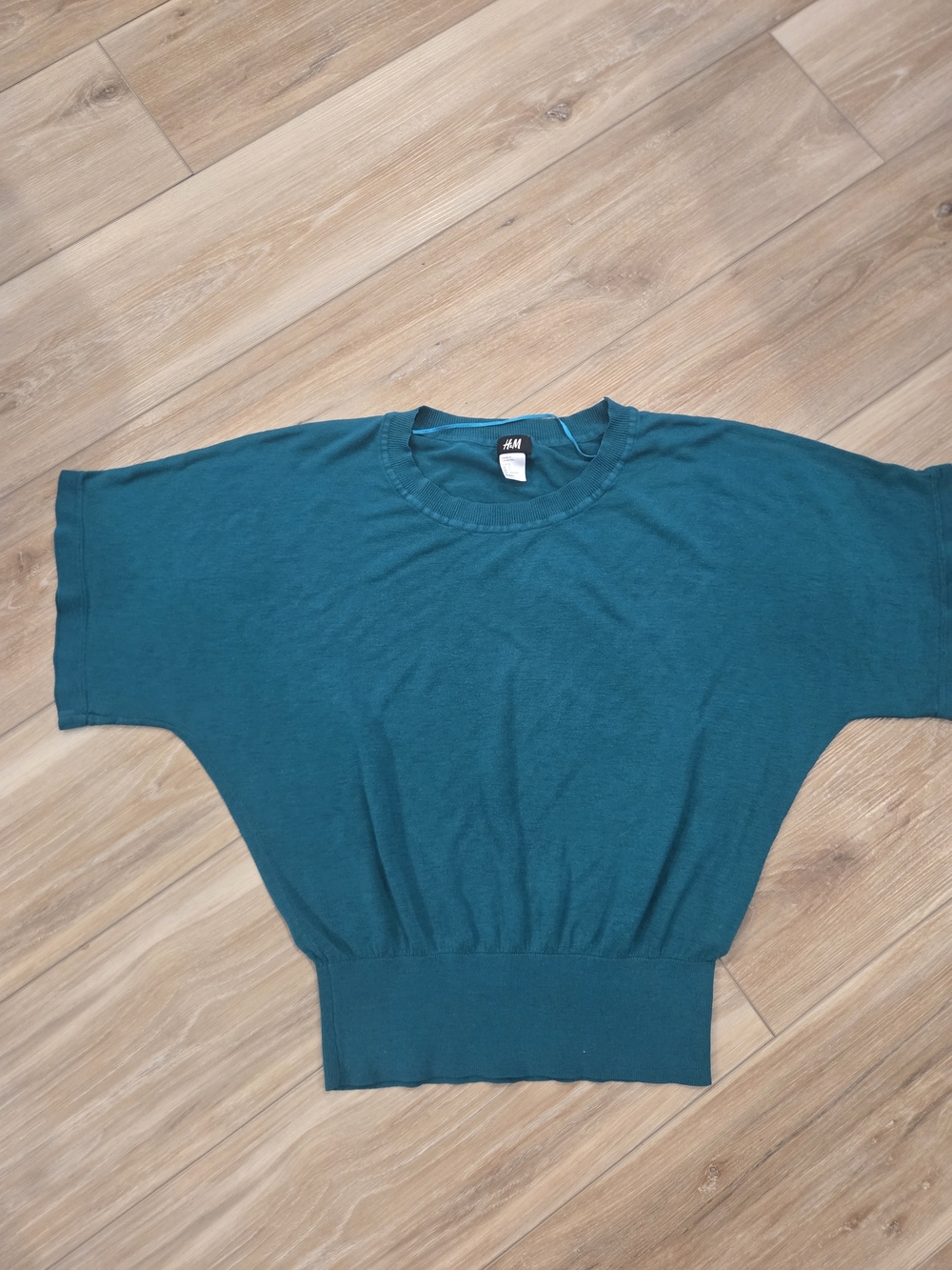 H&M Teal Batwing Short Sleeve Top